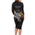 Custom Rugby Southern Hemisphere Long Sleeve Bodycon Dress Argentina AUNZ South Africa Mascot Black - Wonder Print Shop