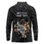 Custom Rugby Southern Hemisphere Long Sleeve Polo Shirt Argentina AUNZ South Africa Mascot Black - Wonder Print Shop