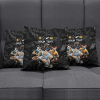 Custom Rugby Southern Hemisphere Pillow Cover Argentina AUNZ South Africa Mascot Black - Wonder Print Shop