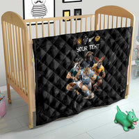 Custom Rugby Southern Hemisphere Quilt Argentina AUNZ South Africa Mascot Black - Wonder Print Shop
