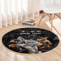 Custom Rugby Southern Hemisphere Round Carpet Argentina AUNZ South Africa Mascot Black - Wonder Print Shop