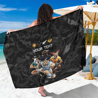 Custom Rugby Southern Hemisphere Sarong Argentina AUNZ South Africa Mascot Black - Wonder Print Shop