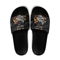 Custom Rugby Southern Hemisphere Slide Sandals Argentina AUNZ South Africa Mascot Black - Wonder Print Shop