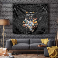 Custom Rugby Southern Hemisphere Tapestry Argentina AUNZ South Africa Mascot Black - Wonder Print Shop