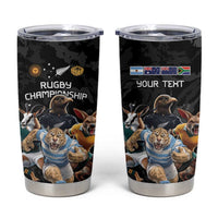 Custom Rugby Southern Hemisphere Tumbler Cup Argentina AUNZ South Africa Mascot Black - Wonder Print Shop