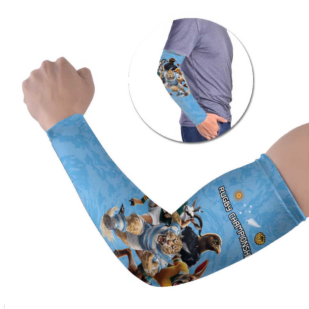 Custom Rugby Southern Hemisphere Arm Sleeves Argentina AUNZ South Africa Mascot Blue - Wonder Print Shop