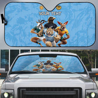 Custom Rugby Southern Hemisphere Auto Sun Shade Argentina AUNZ South Africa Mascot Blue - Wonder Print Shop