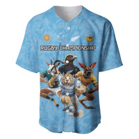 Custom Rugby Southern Hemisphere Baseball Jersey Argentina AUNZ South Africa Mascot Blue - Wonder Print Shop