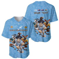 Custom Rugby Southern Hemisphere Baseball Jersey Argentina AUNZ South Africa Mascot Blue - Wonder Print Shop