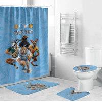 Custom Rugby Southern Hemisphere Bathroom Set Argentina AUNZ South Africa Mascot Blue - Wonder Print Shop