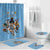Custom Rugby Southern Hemisphere Bathroom Set Argentina AUNZ South Africa Mascot Blue - Wonder Print Shop