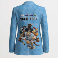 Custom Rugby Southern Hemisphere Blazer Argentina AUNZ South Africa Mascot Blue - Wonder Print Shop