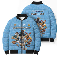 Custom Rugby Southern Hemisphere Bomber Puffer Jacket Argentina AUNZ South Africa Mascot Blue - Wonder Print Shop
