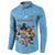 Custom Rugby Southern Hemisphere Button Sweatshirt Argentina AUNZ South Africa Mascot Blue - Wonder Print Shop