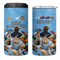 Custom Rugby Southern Hemisphere 4 in 1 Can Cooler Tumbler Argentina AUNZ South Africa Mascot Blue - Wonder Print Shop