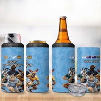 Custom Rugby Southern Hemisphere 4 in 1 Can Cooler Tumbler Argentina AUNZ South Africa Mascot Blue - Wonder Print Shop