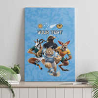 Custom Rugby Southern Hemisphere Canvas Wall Art Argentina AUNZ South Africa Mascot Blue - Wonder Print Shop