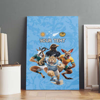 Custom Rugby Southern Hemisphere Canvas Wall Art Argentina AUNZ South Africa Mascot Blue - Wonder Print Shop