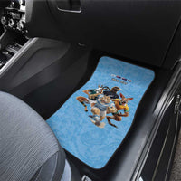 Custom Rugby Southern Hemisphere Car Mats Argentina AUNZ South Africa Mascot Blue - Wonder Print Shop