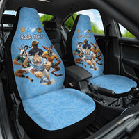 Custom Rugby Southern Hemisphere Car Seat Cover Argentina AUNZ South Africa Mascot Blue - Wonder Print Shop
