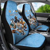 Custom Rugby Southern Hemisphere Car Seat Cover Argentina AUNZ South Africa Mascot Blue - Wonder Print Shop