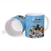 Custom Rugby Southern Hemisphere Ceramic Mug Argentina AUNZ South Africa Mascot Blue - Wonder Print Shop