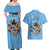 Custom Rugby Southern Hemisphere Couples Matching Off Shoulder Maxi Dress and Hawaiian Shirt Argentina AUNZ South Africa Mascot Blue - Wonder Print Shop