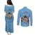 Custom Rugby Southern Hemisphere Couples Matching Puletasi and Long Sleeve Button Shirt Argentina AUNZ South Africa Mascot Blue - Wonder Print Shop