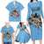Custom Rugby Southern Hemisphere Family Matching Long Sleeve Bodycon Dress and Hawaiian Shirt Argentina AUNZ South Africa Mascot Blue - Wonder Print Shop