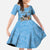 Custom Rugby Southern Hemisphere Family Matching Off The Shoulder Long Sleeve Dress and Hawaiian Shirt Argentina AUNZ South Africa Mascot Blue - Wonder Print Shop