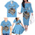 Custom Rugby Southern Hemisphere Family Matching Off The Shoulder Long Sleeve Dress and Hawaiian Shirt Argentina AUNZ South Africa Mascot Blue - Wonder Print Shop