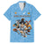 Custom Rugby Southern Hemisphere Family Matching Off The Shoulder Long Sleeve Dress and Hawaiian Shirt Argentina AUNZ South Africa Mascot Blue - Wonder Print Shop