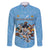 Custom Rugby Southern Hemisphere Family Matching Puletasi and Hawaiian Shirt Argentina AUNZ South Africa Mascot Blue - Wonder Print Shop