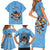 Custom Rugby Southern Hemisphere Family Matching Short Sleeve Bodycon Dress and Hawaiian Shirt Argentina AUNZ South Africa Mascot Blue - Wonder Print Shop