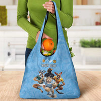 Custom Rugby Southern Hemisphere Grocery Bag Argentina AUNZ South Africa Mascot Blue - Wonder Print Shop