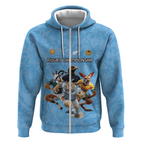 Custom Rugby Southern Hemisphere Hoodie Argentina AUNZ South Africa Mascot Blue - Wonder Print Shop