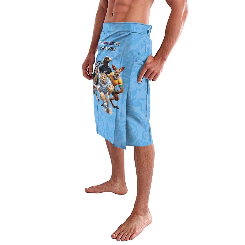 Custom Rugby Southern Hemisphere Lavalava Argentina AUNZ South Africa Mascot Blue - Wonder Print Shop