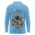 Custom Rugby Southern Hemisphere Long Sleeve Polo Shirt Argentina AUNZ South Africa Mascot Blue - Wonder Print Shop