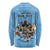 Custom Rugby Southern Hemisphere Long Sleeve Shirt Argentina AUNZ South Africa Mascot Blue - Wonder Print Shop