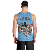 Custom Rugby Southern Hemisphere Men Tank Top Argentina AUNZ South Africa Mascot Blue - Wonder Print Shop