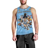 Custom Rugby Southern Hemisphere Men Tank Top Argentina AUNZ South Africa Mascot Blue - Wonder Print Shop