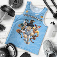 Custom Rugby Southern Hemisphere Men Tank Top Argentina AUNZ South Africa Mascot Blue - Wonder Print Shop
