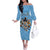 Custom Rugby Southern Hemisphere Off The Shoulder Long Sleeve Dress Argentina AUNZ South Africa Mascot Blue - Wonder Print Shop