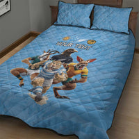 Custom Rugby Southern Hemisphere Quilt Bed Set Argentina AUNZ South Africa Mascot Blue - Wonder Print Shop