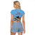 Custom Rugby Southern Hemisphere Raglan Cropped T Shirt Argentina AUNZ South Africa Mascot Blue - Wonder Print Shop