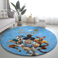 Custom Rugby Southern Hemisphere Round Carpet Argentina AUNZ South Africa Mascot Blue - Wonder Print Shop