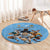 Custom Rugby Southern Hemisphere Round Carpet Argentina AUNZ South Africa Mascot Blue - Wonder Print Shop