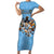 Custom Rugby Southern Hemisphere Short Sleeve Bodycon Dress Argentina AUNZ South Africa Mascot Blue - Wonder Print Shop