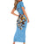 Custom Rugby Southern Hemisphere Short Sleeve Bodycon Dress Argentina AUNZ South Africa Mascot Blue - Wonder Print Shop