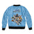 Custom Rugby Southern Hemisphere Sleeve Zip Bomber Jacket Argentina AUNZ South Africa Mascot Blue - Wonder Print Shop